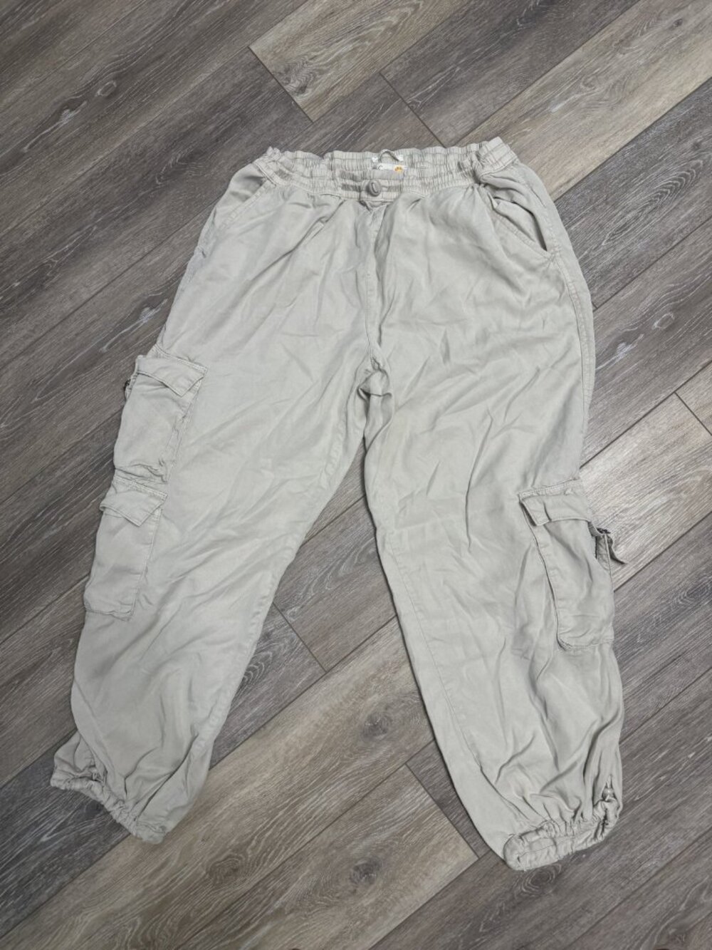 C&C California 100% Lyocell Cargo Jogger Pants Stone Beige Size L